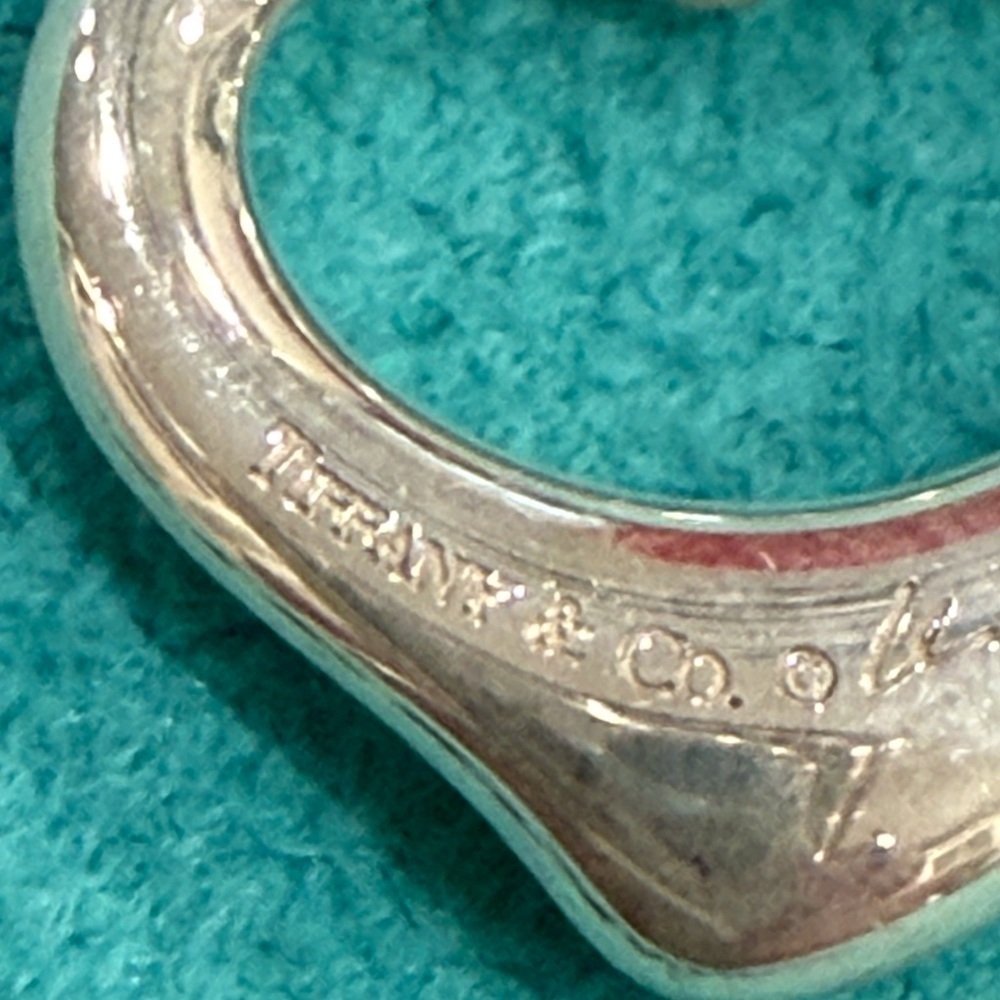 Tiffany Necklace Open Heart Elsa Peretti Sterling Silver .925 15mm heart 16in - Picture 11 of 12
